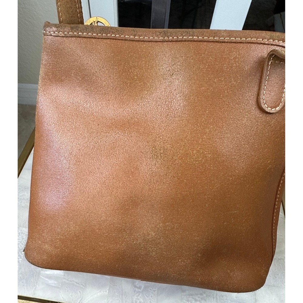 Longchamp RoseauCrossbody Bag Small Cognac Tan Vintage Bamboo Toggle Leather - Picture 10 of 14
